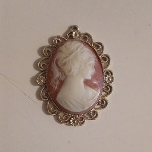 Elegant Stone Cameo Pendant